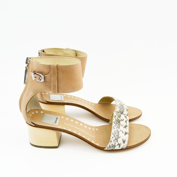 Dolce Vita Snake Print Leather Sandals #187-114 - Picture 3 of 5